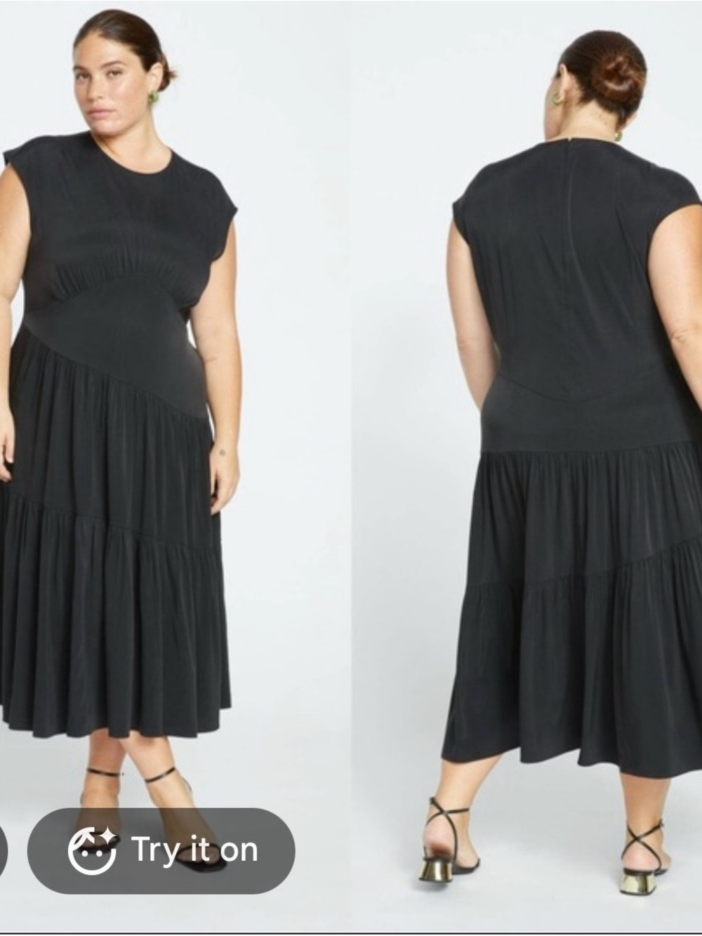 Universal Standard Paloma Tiered Cupro Dress Size Medium 18/20 Plus Size